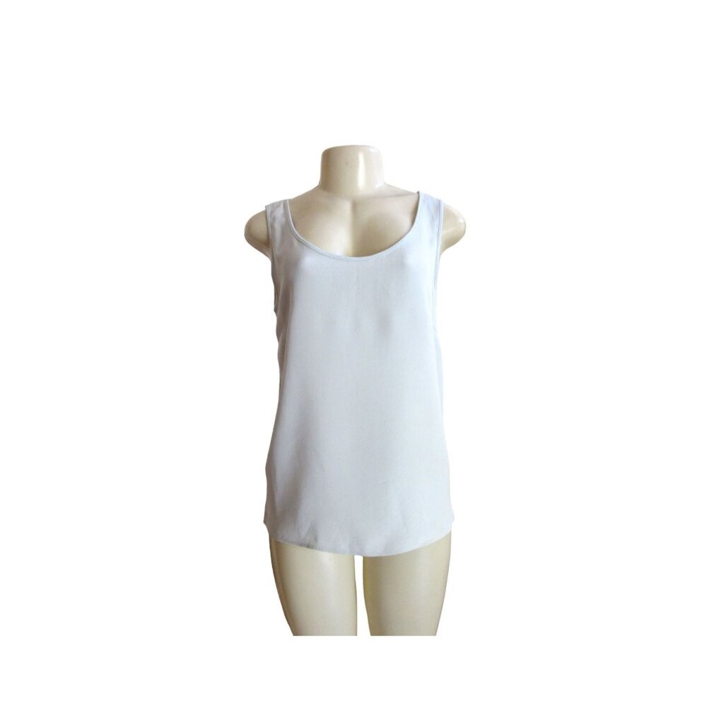 Giorgio Armani Le Collezioni Silk Blend Light Gray Tank Top, Size 8
